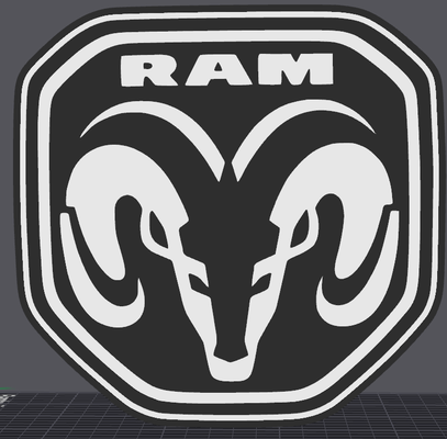 ram logotipo caixa luz by batida almirante casa decoração esquiva dodge ram 3d print model - Mito3D