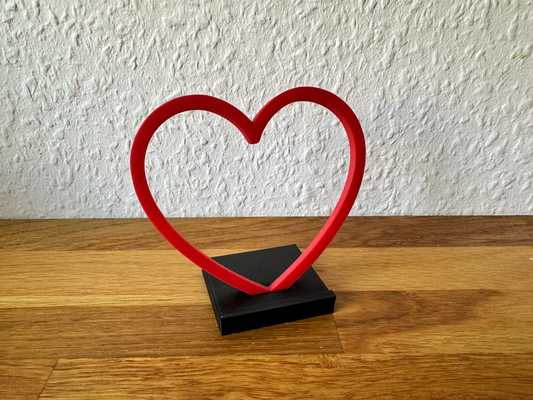 postcard stand heart shape 2 parts by 3d beckerei household decor picture heartshaped picturestand 3d print model - Mito3D