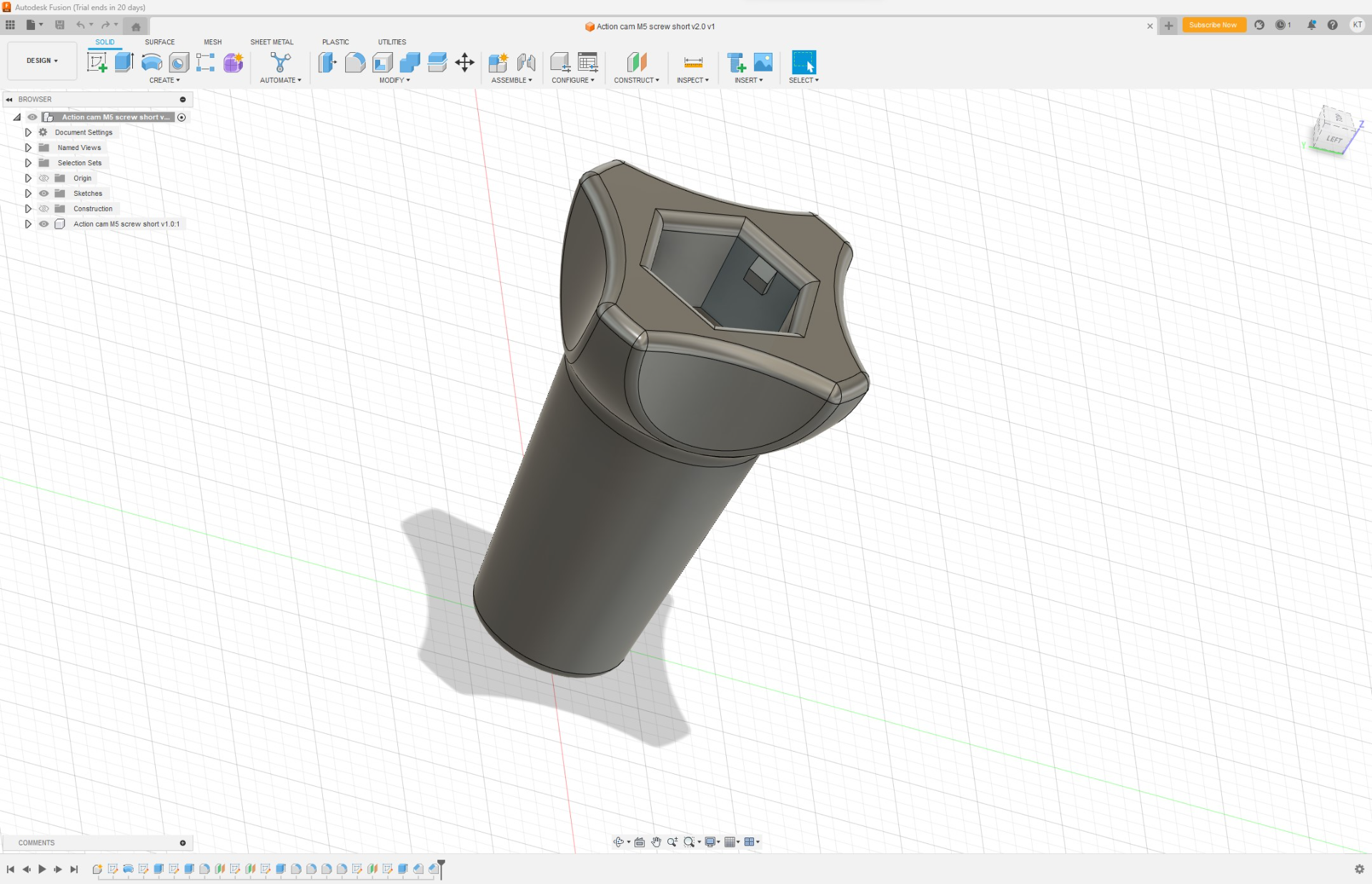 acción leva m5 tornillo corto by cornel tajti pasatiempo bricolaje diy deporte aire libre dji gopro 3D print model - Mito3D