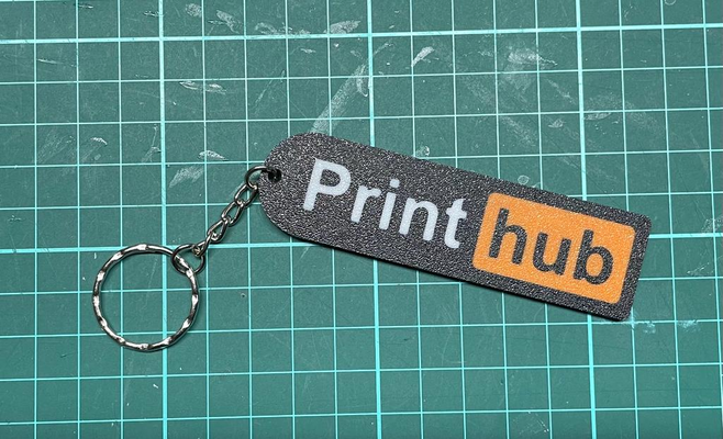 print hub keychain by skillos art signs & logos printhub multicoler ams logo 3d print model - Mito3D