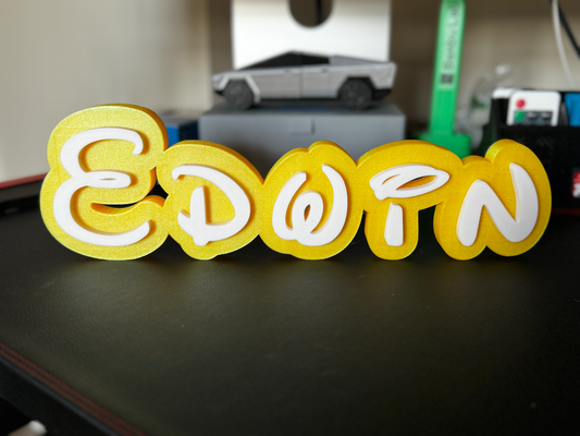 disney font plate - custom designed by leo generative 3d model my sign badge card art 3d print model - Mito3D