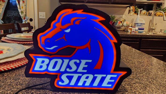 boise etat broncos lumière boîte by grabuge art panneaux logos bsu ams 3d print model - Mito3D