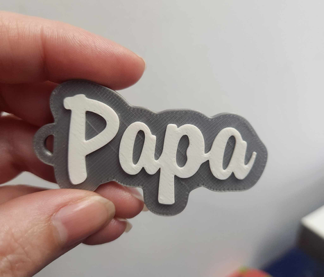 papa keychain by echo art signs & logos dad 3d print model - Mito3D