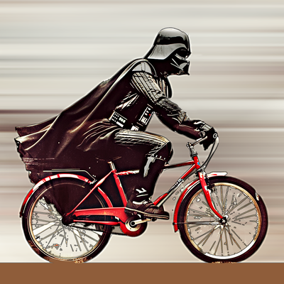 darth vader equitação bicicleta forja chapéus by arco generativo 3d modelo litofano darthvader estrela guerras guerra estrelas anakin scifi diversão piada ai arte ventilador admirador presente pintura 3d print model - Mito3D