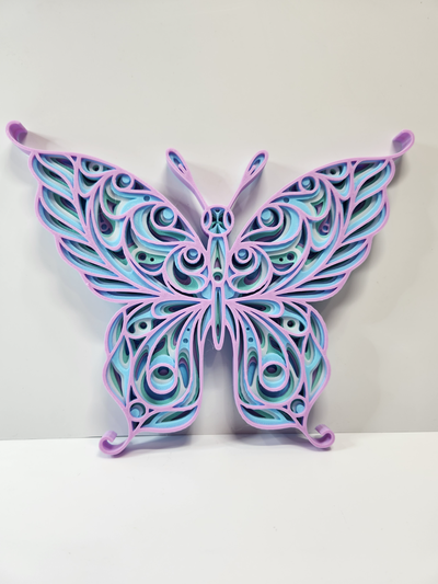 farfalla mandala parete arte versione 2 by jamboodle modelli 4 colore stampa wal sospesoestruso arredamento placca colorato ragazze camera ornato 3d print model - Mito3D