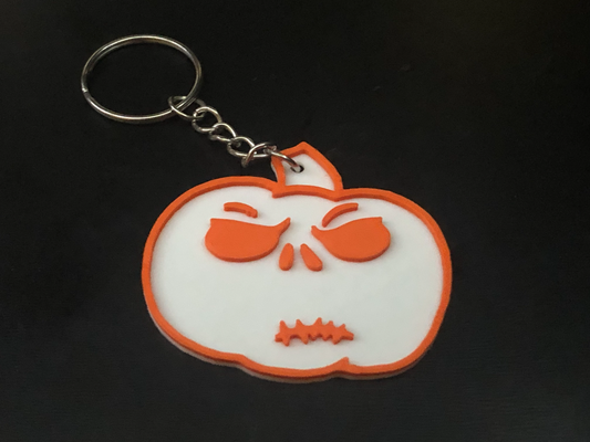 jack-o-keychain - cranky scowl by stuff3d education models keychain pumpkin jackolantern skellington halloween 3d print model - Mito3D