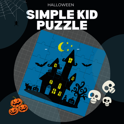 spooky halloween puzzle by miziomon toys & games puzzles 3d print model - Mito3D