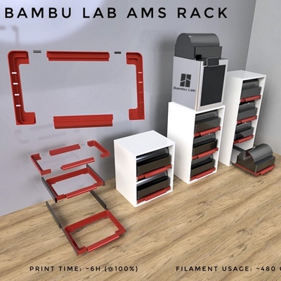 bambu labor ams gestell schublade system by platzhalter 3d drucker teile veranstalter multimaterial stand platz stapelbar lager kohlenstoff speichern x1 bambulab x1c p1p 3d print model - Mito3D