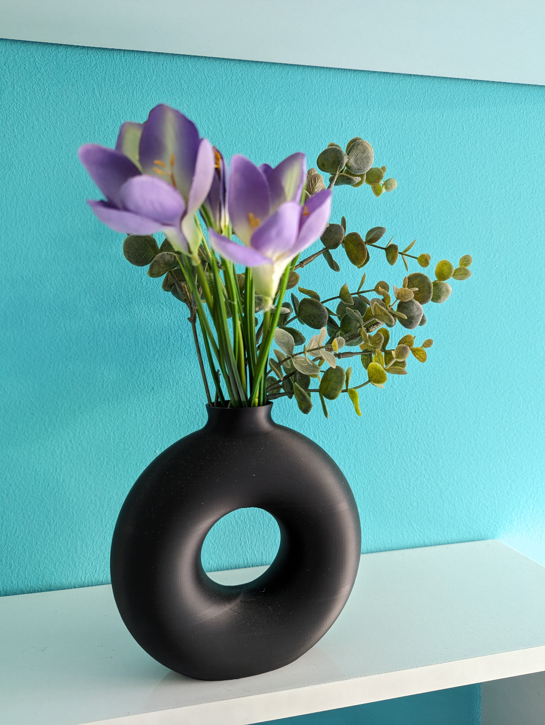 rosquilla anillo florero by stefanwox casa decoración floreros elegante arte 3D print model - Mito3D