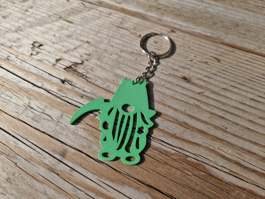 spooky gnome 2 keychain by 3domsculpts art 2d keyring bag tag gonk garden creepy halloween 3d print model - Mito3D