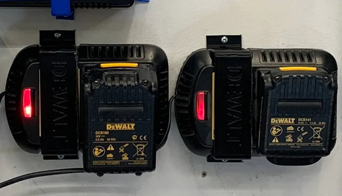 dewalt battery charger wall mount by drpeter tools organizers 3d print model - Mito3D