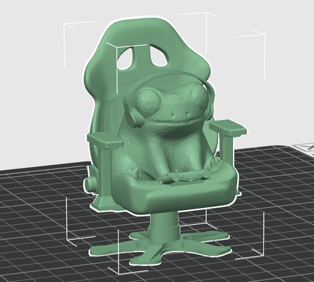 p'tit grenouille joueur by mxnic art sculptures jeu accessoires chaise bang 3d print model - Mito3D