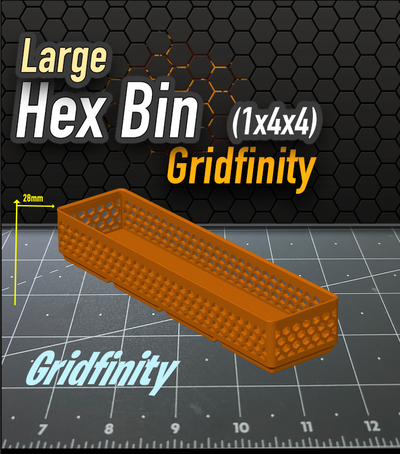 hex bin gridfinity 1x4x4 by k2 kevin tools organizers 3d print model - Mito3D
