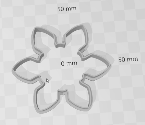 fiocco neve biscotto frese 02cm 10cm by capioca domestico casa modelli natale cookiecutter 3d print model - Mito3D