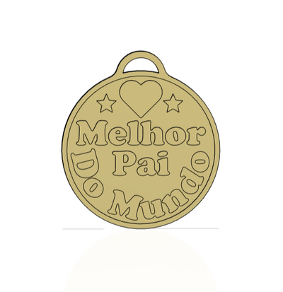 medalha dia do pai by esprimere o3d arte moneta distintivi padri giorno 3d print model - Mito3D