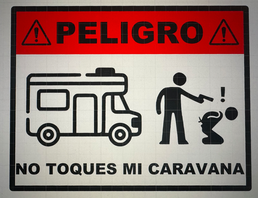 danger caravan camping by miercoles980 3d printer accessories caravana peligro auto autocaravan autocaravana no touch toques 3d print model - Mito3D