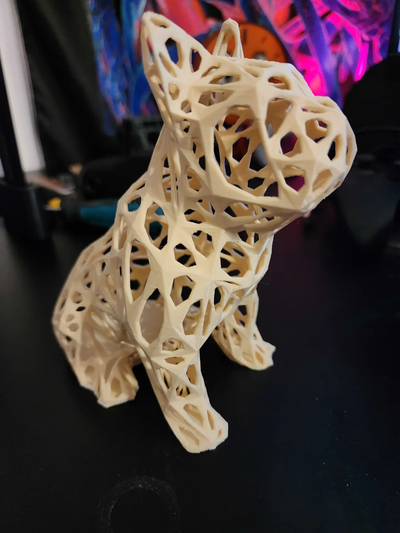 francés buldog voronoi by mm figur casa decoración 3d print model - Mito3D