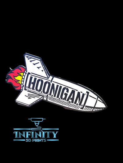 hoonigan foguete by infinidade 3d estampas arte 2d hoon deriva lateralmente carros carro diversão fácil parede a1 mini 3d print model - Mito3D