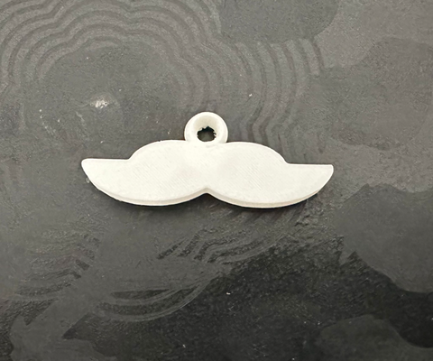 moustache keychain by gking360 art models key ring accessory 3d print model - Mito3D