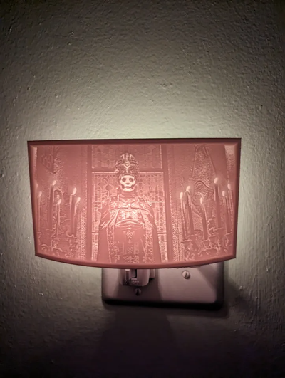 ghost band papa emeritus iv night light lithophane by art models lamp music frame 3d print model - Mito3D