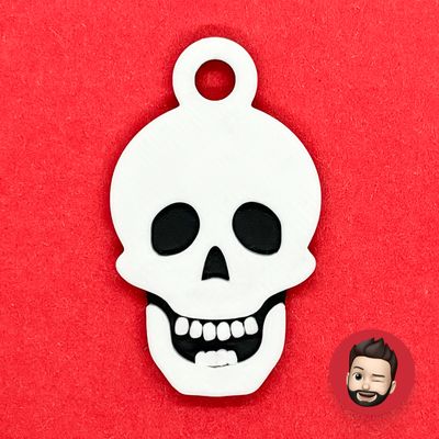 halloween skull keychain by nicodeimos art coin & badges key chain chains ring rings keychains keyring keyrings scary spooky dead ear ears earring earrings magnet magnets 3d print model - Mito3D