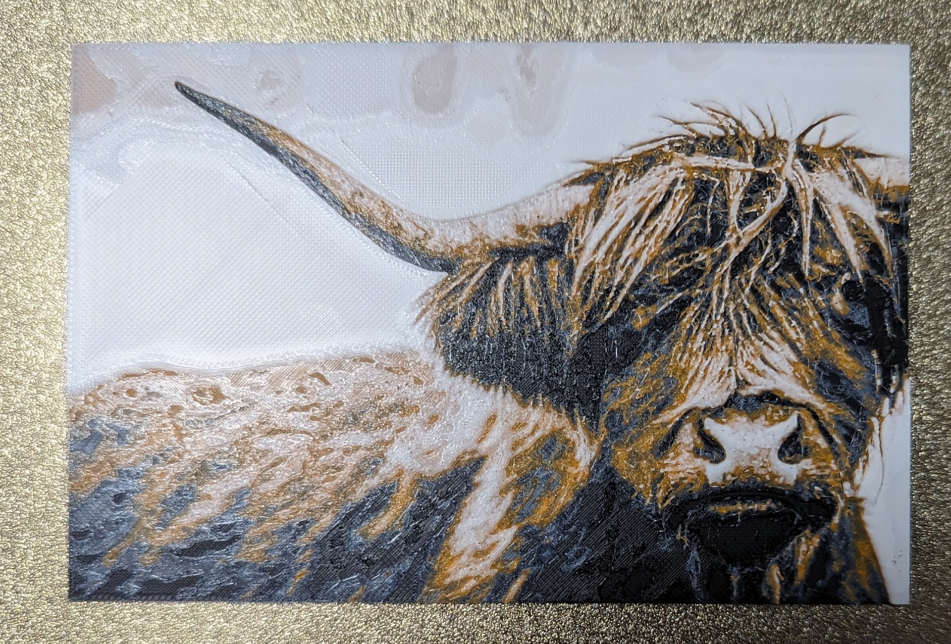 large highland cow 240x160 hueforge by papa emeritus iv art signs & logos highlandcow highlander 4 color ams hue forge farm animal animals update 3D print model - Mito3D