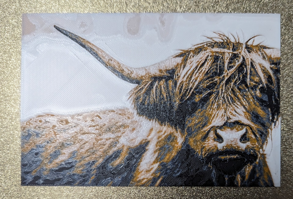 grande altopiano mucca 240x160 fucina cappelli by papà emerito iv arte segni loghi highlandcow highlander 4 colore ams tonalità azienda agricola animale animali aggiornare 3d print model - Mito3D