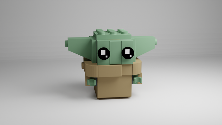 brick baby yoda scaled remixed by dublerino toys & games starwars mandalorian toy building set kit kids yodababy 3d print model - Mito3D