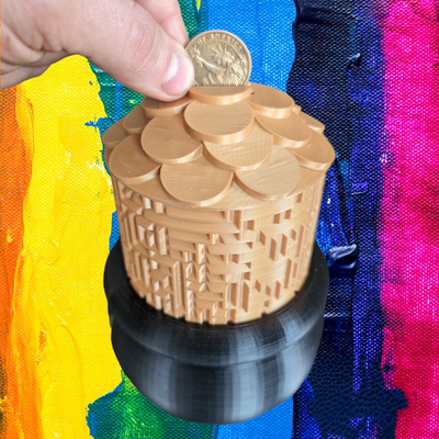 maceta of oro rompecabezas banco by boquillaapóstol juguetes juegos cerdito dinero monedas día san patricio stpattysday irlandesa laberinto envase resolver primavera oculto compartimiento tarro fiesta efectivo 3d print model - Mito3D