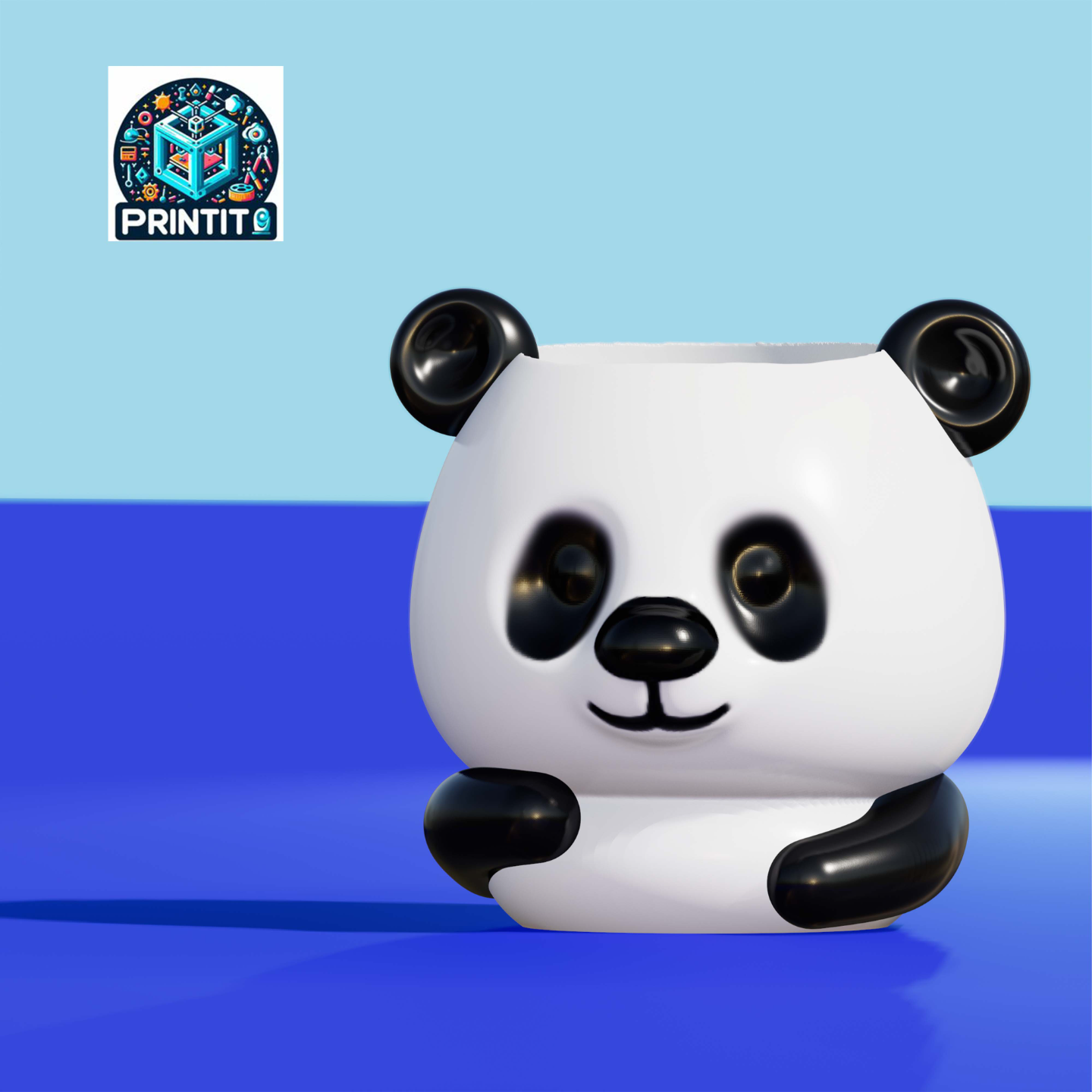 panda kalem kulp destek by basım sanat heykeller pandakalem tutucusu kalemlik çocuklar dekorasyon renkli 3mf 3d baskı stl 3D print model - Mito3D