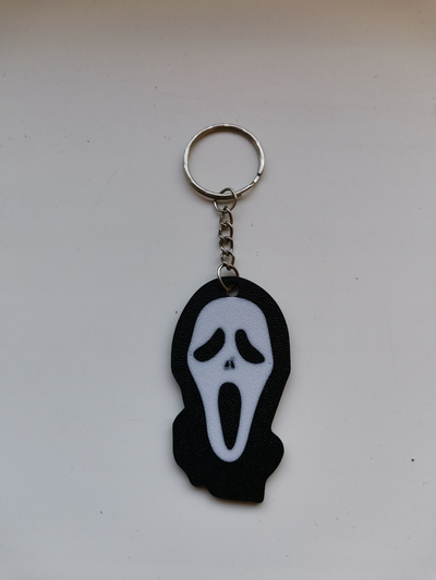 scream multicolor keychain by bt3d printing art coin & badges halloween spooky 3d print model - Mito3D