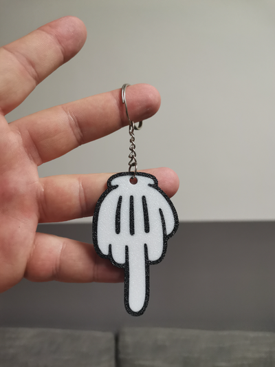 middle finger multicolor keychain by bt3d printing art signs & logos 3d print model - Mito3D