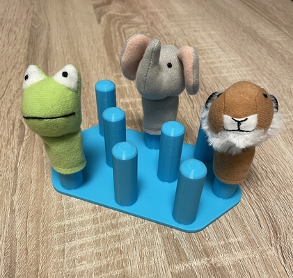 finger puppet stand ikea titta djur by kesti3d toys & games toy organizer holder ikeahack organization fingerpuppet fingerpuppe fingerpuppen 3d print model - Mito3D