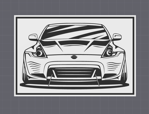 nissan 370 z lightbox by ferrariman arte segni loghi 370z guidato silhouette fairlady 3d print model - Mito3D