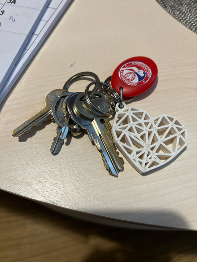 heart keychain by 0 tuli fashion models srdce klice klicenka 3d print model - Mito3D