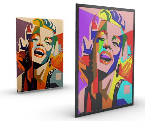 cubism inspired puzzle marilyn monroe by lorenzcr kunst 2d kubismus inspiriert no ams erforderlich bild bilderrahmen 3d print model - Mito3D