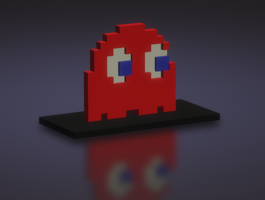 pac man fantasma by 3d modelo arte 2d hombre colgante pendiente 3d print model - Mito3D