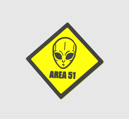 area 51 road sign by dubmehard art signs & logos alien area51 iwanttobelieve humor funny 3d print model - Mito3D