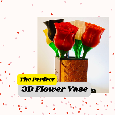 perfeito 3d flor vaso by pezliz casa decoração recipiente rosa flores namorados presentes beijo 3dflowers 3d print model - Mito3D