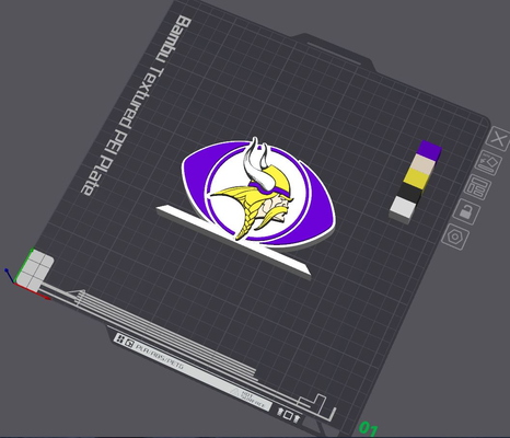 minnesota vikings tabela ficar pé by 5kyrunn3r arte sinais logotipos nfl americano futebol superbowl logotipo placa ams pronto 3d print model - Mito3D