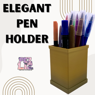 elegant pen holder remixed by pezliz tools organizers organizer desk pencil penholder pencilholder deskorganizer 3d print model - Mito3D