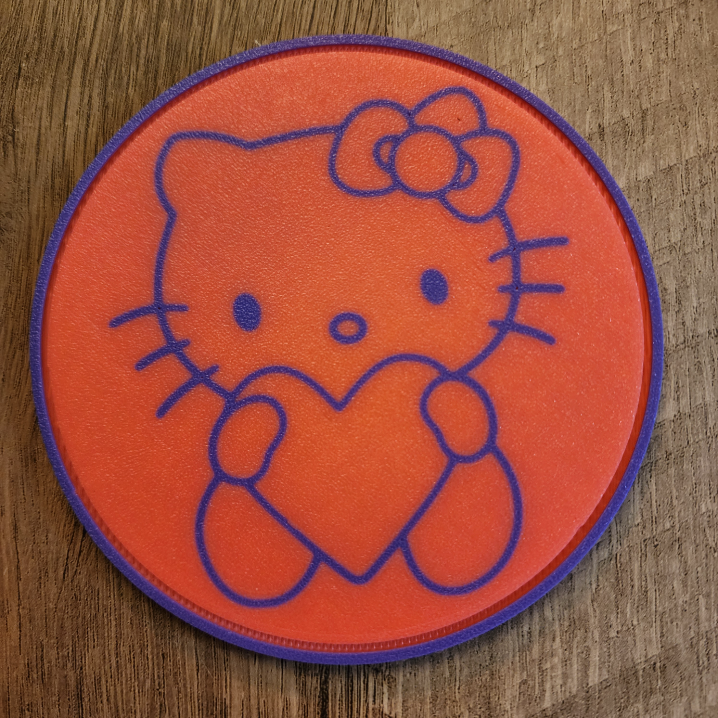 cœur minou by kirklands ménage décor hello kitty coaster l'amour dessin animé 3D print model - Mito3D