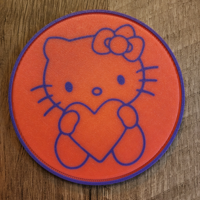 cœur minou by kirklands ménage décor hello kitty coaster l'amour dessin animé 3d print model - Mito3D