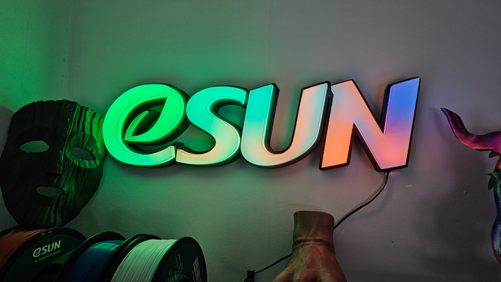 esun guidato logo by anni venti 3d esperienza arte segni loghi twentse3dexperience ledbar 3d print model - Mito3D