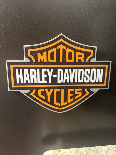 harley davidson logotipo caixa ferramentas magnético by co comerciantes arte sinais logotipos ferramenta placa 3d print model - Mito3D