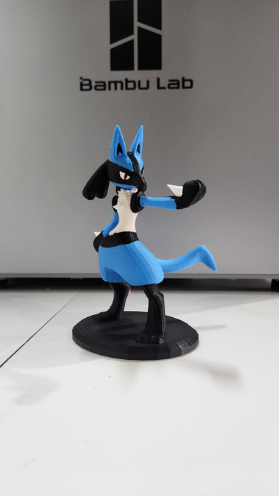 lucario cor remixado by brinquedos jogos personagens super esmagar manos pokémon cinza aura 3d print model - Mito3D