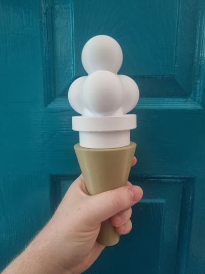 lego inspired ice cream cone 10x scale by brickgeek toys & games brick upscaled 3d print model - Mito3D