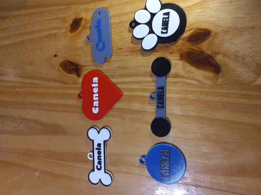 multicolor editable prusaslicer dog tags by manuelmvela0 household pets dogtag tag 3d print model - Mito3D