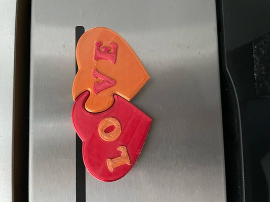 kalpler bulmaca buzdolabı mıknatıs by lukasglowinski ev halkı modeller kalp mıknatısı sevgililer günü 3d print model - Mito3D