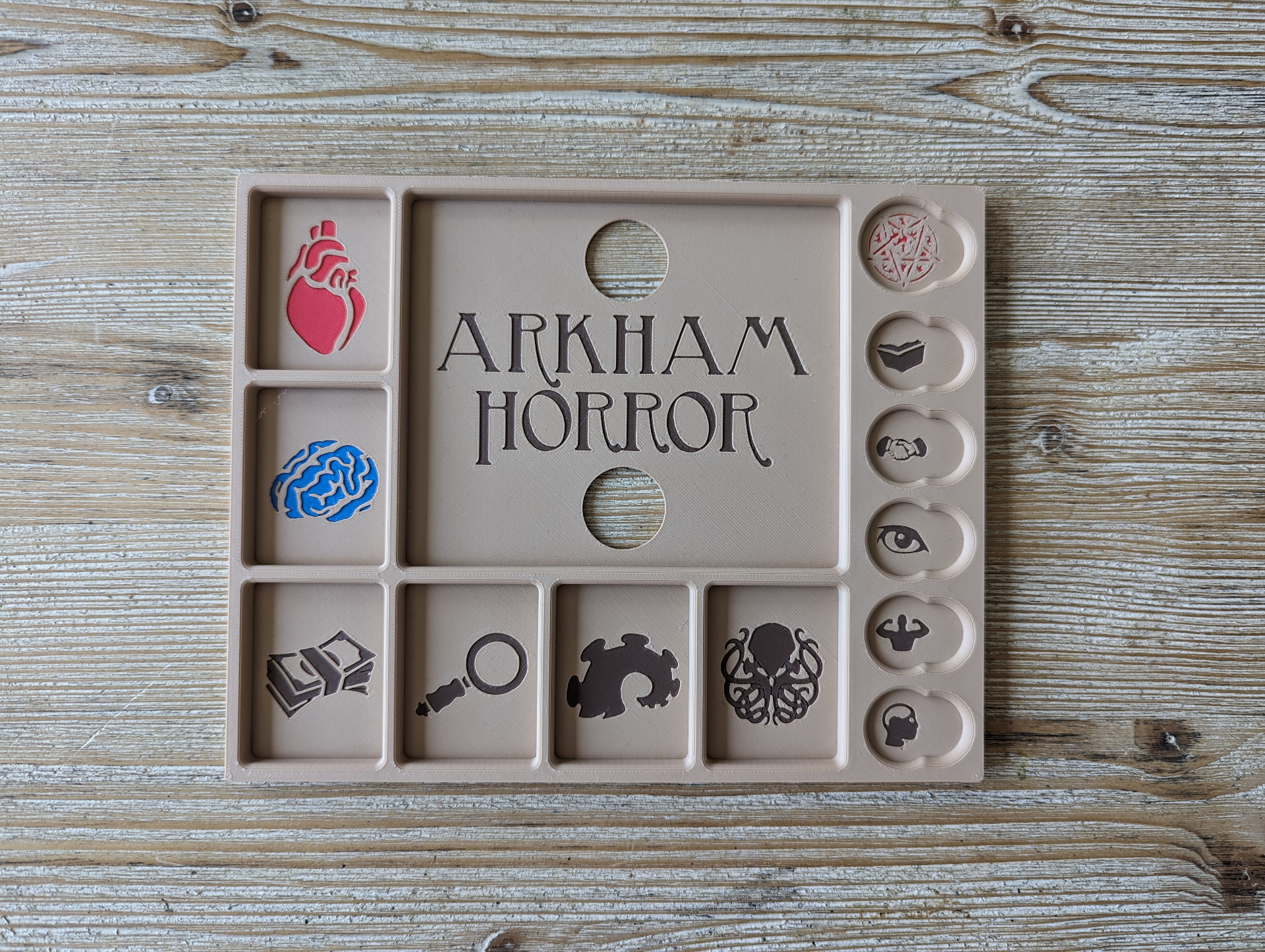 arkham orrore 3rd edizione investigatore vassoio by notfish giocattoli giochi tavola gioco boardgameaccessories accessorio per tavolo horror playertray 3D print model - Mito3D